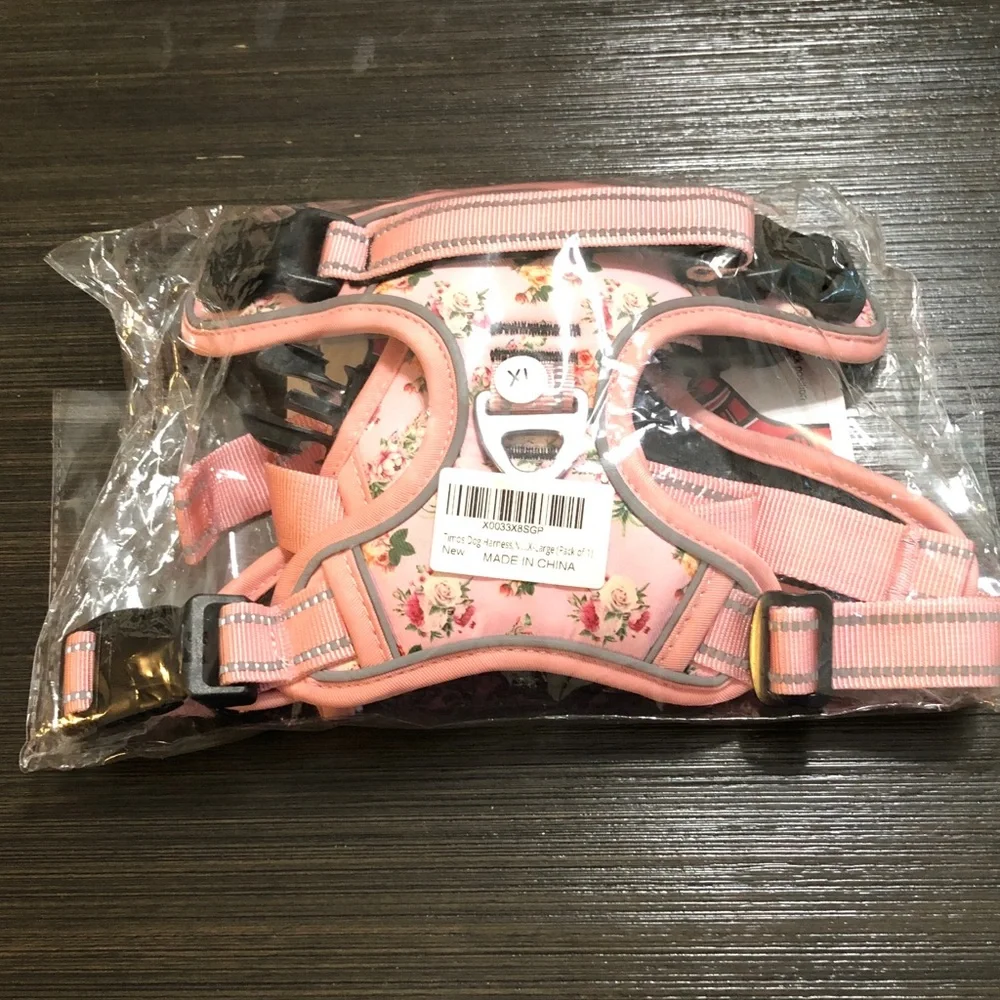 Pink Floral Dog Harness